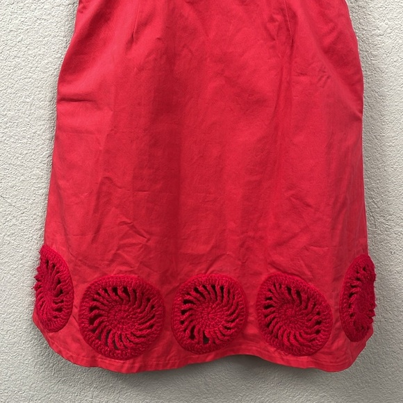 New Elexiay Kogi Crochet Embellished A Line Mini Dress Square Neck Red Sz S - Picture 6 of 16